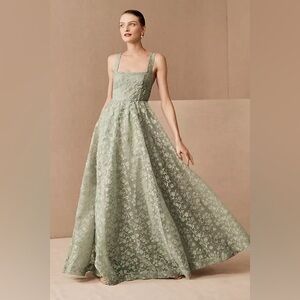 BHLDN Anthropologie Phoebe Dress Green Floral